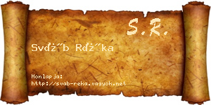 Sváb Réka névjegykártya